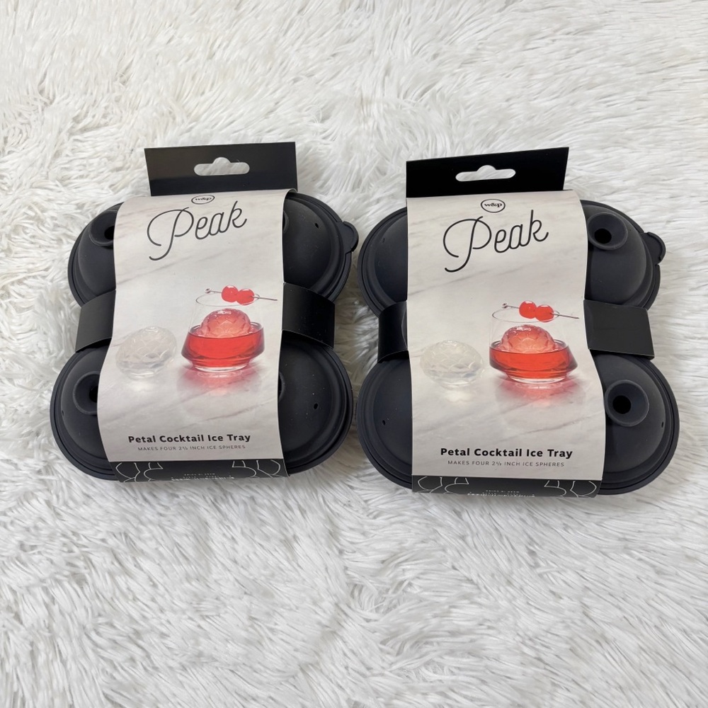 Set of 2 W&p Peak petal cocktail ice tray in charcoal‎ grey